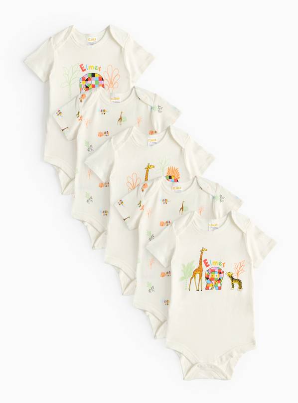 Elmer Bodysuits 5 Pack 9-12 months
